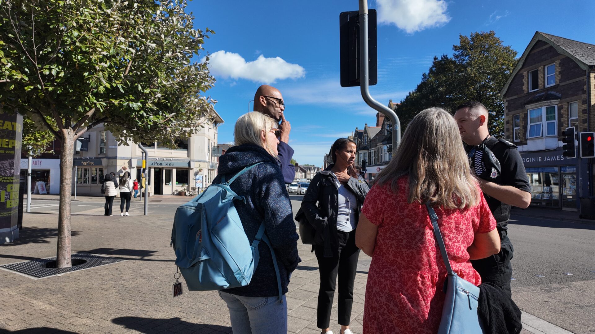 Emma and local councillors on Albany Road