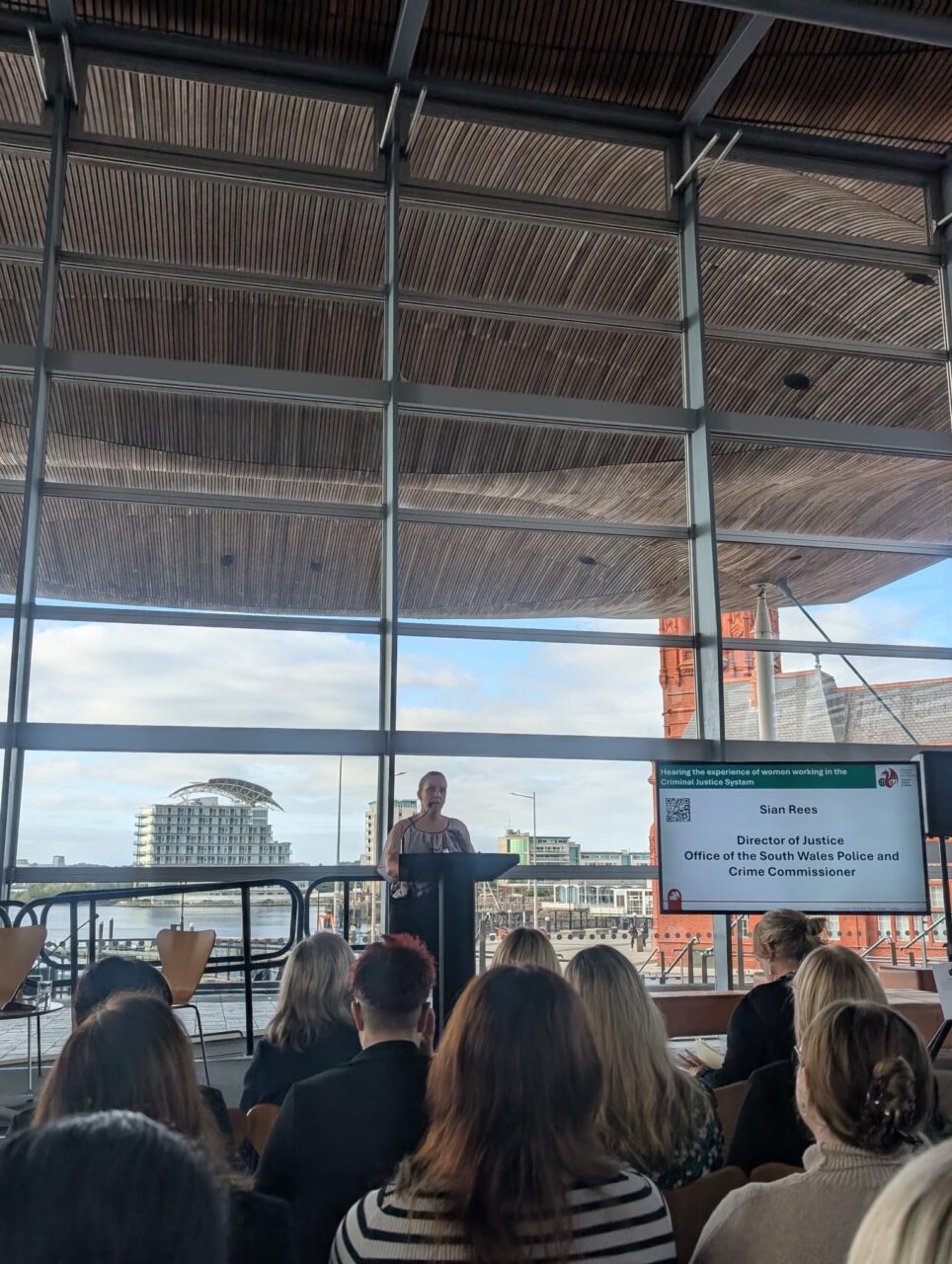 Sian Rees speaking at conference