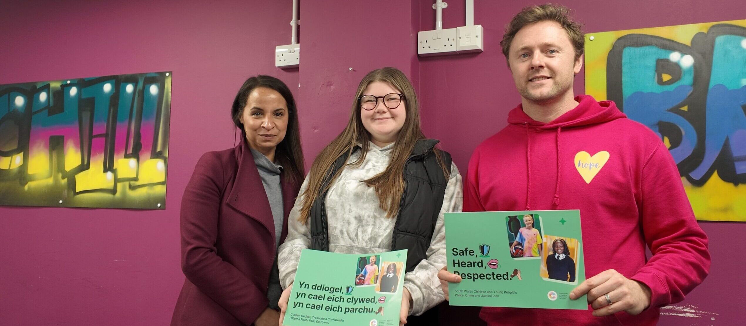Picture of the Police & crime Commissioner, Emma Wools with Hope Girls group.