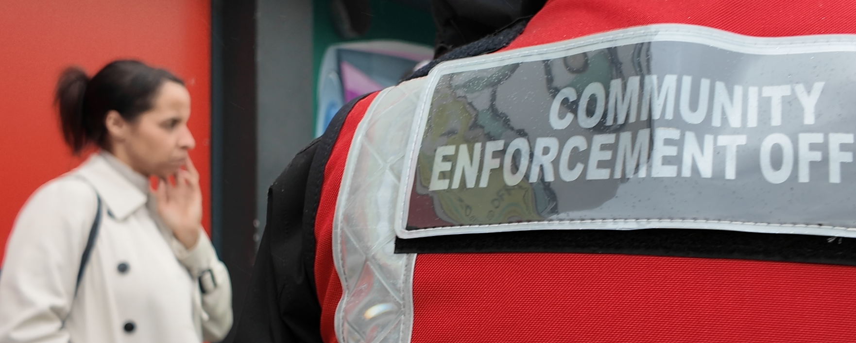 Police & Crime Commissioner, Emma Wools on a walkabout in Merthyr town centre with local officers