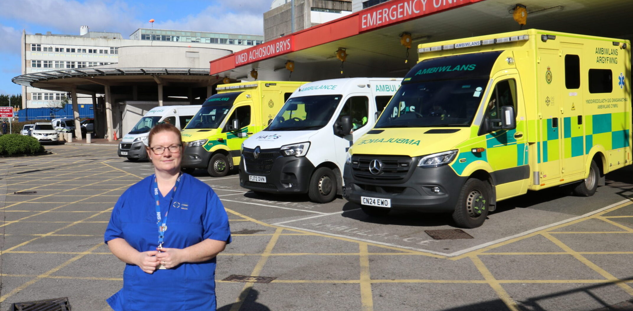 Violence Prevention Team Nurse standing outside emergency department