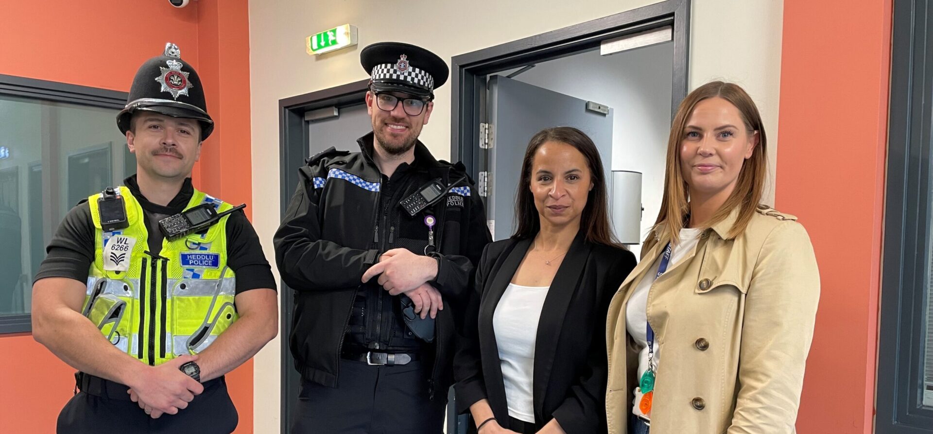 Police and Crime Commissioner with Huggard Staff and local Police Officers