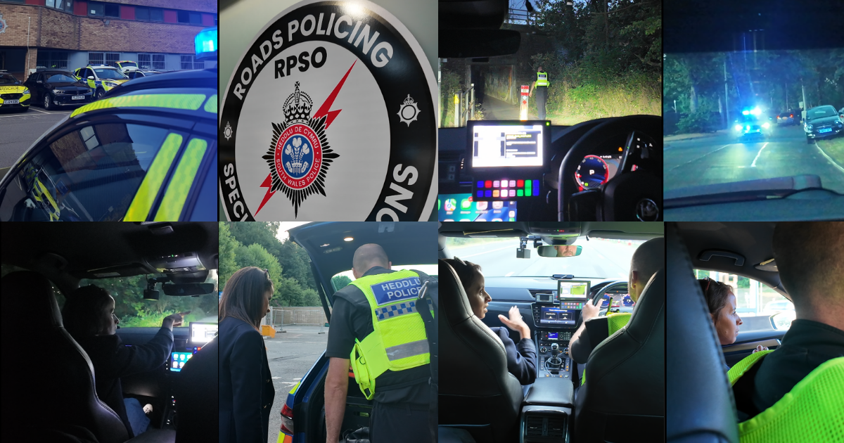 Montage of image of the Commissioner with Roads Policing Officer